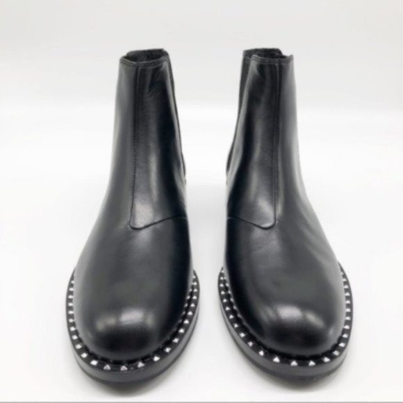 ASH Wino Black Leather Studded Chelsea Boot 37 - Picture 3 of 8